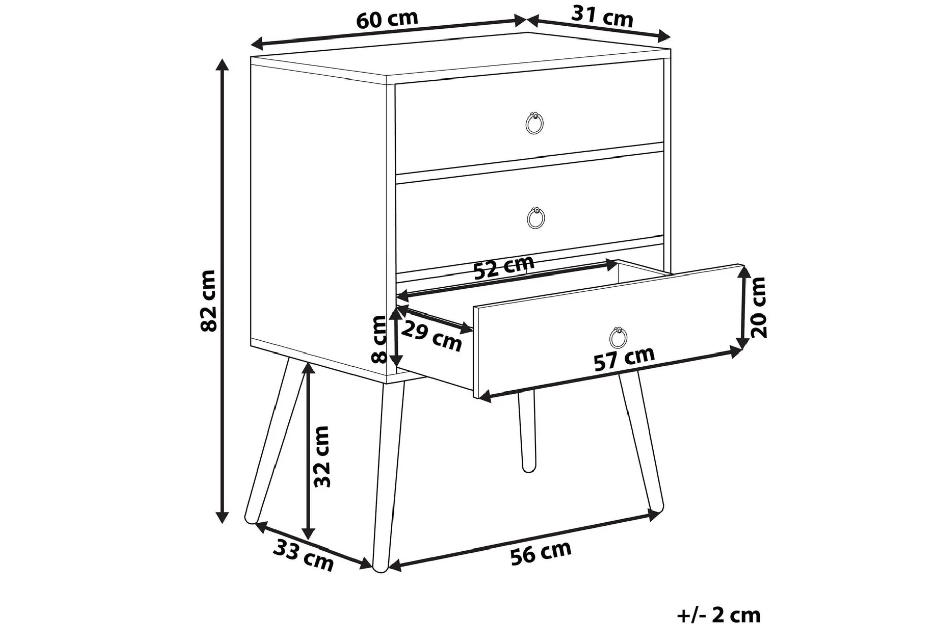 Abatley Byrå 60 cm