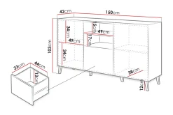 Abeto Byrå 150 cm