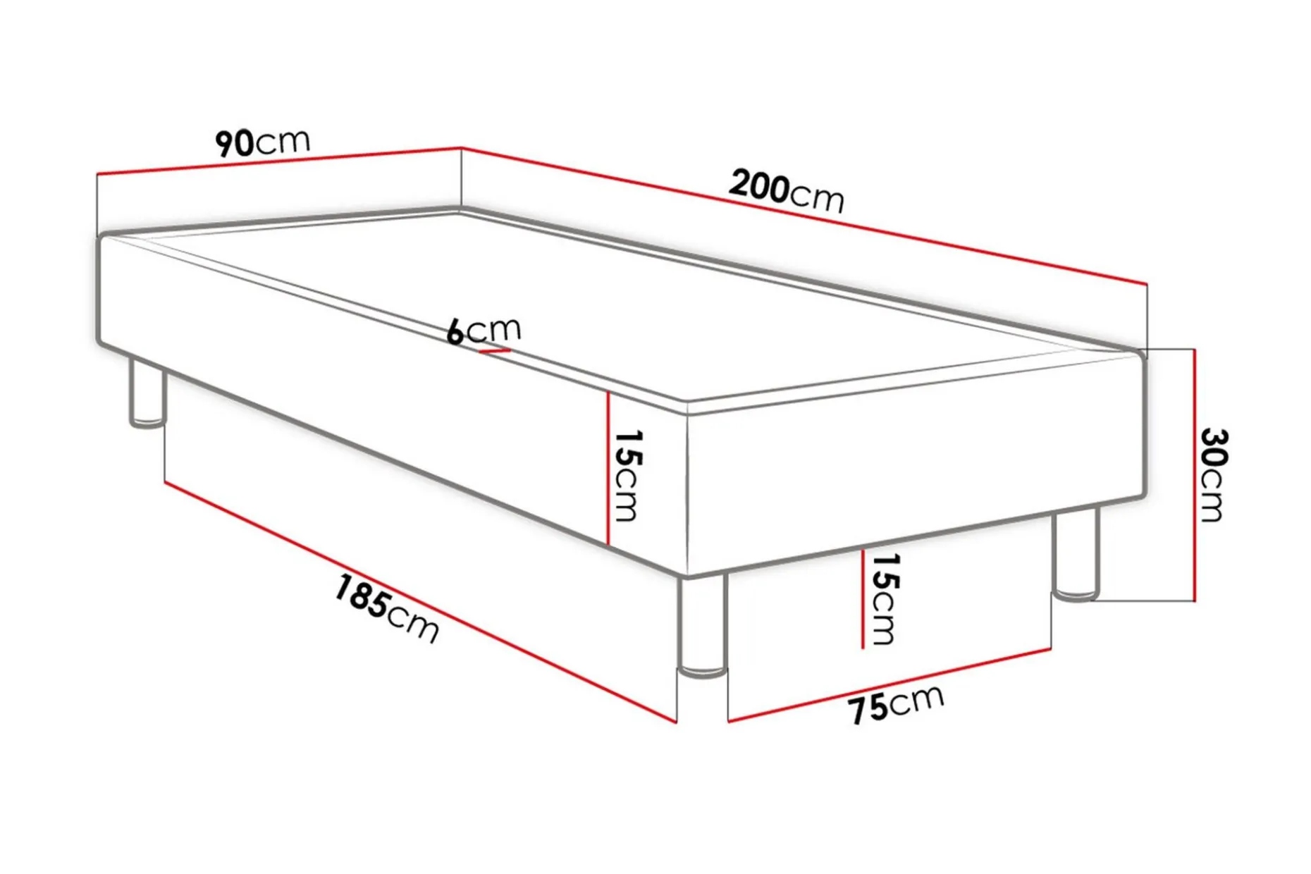 Adeliza Kontinentalsäng 90x200 cm