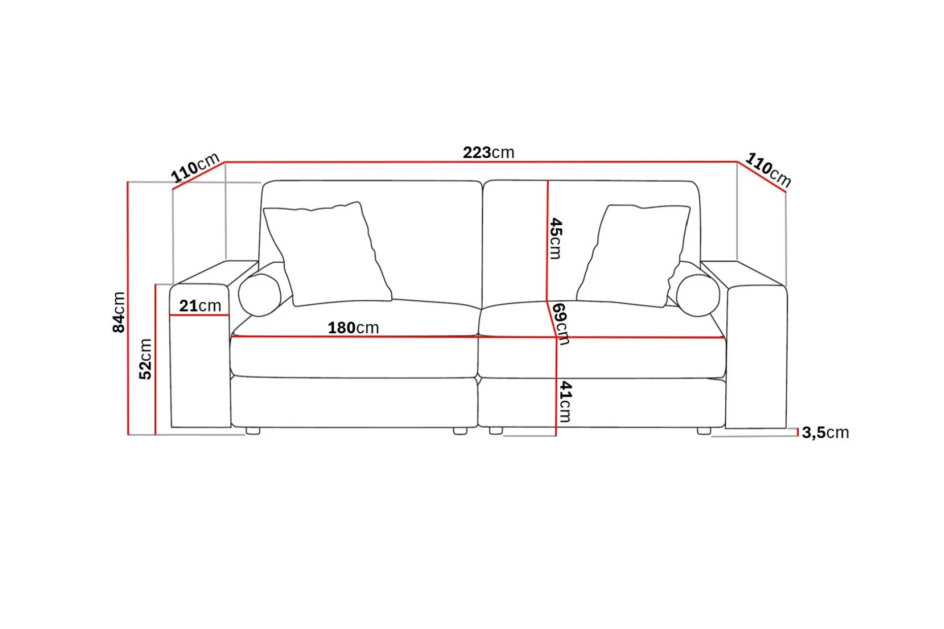 Adelsö by Gynning 3-sits Djup Soffa i bred Manchester
