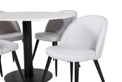 Admira Matgrupp 106 cm Runt Marmor inkl 4 Sedavi Stolar
