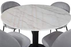 Admira Matgrupp 106 cm Runt Marmor inkl 4 Foyos Stolar