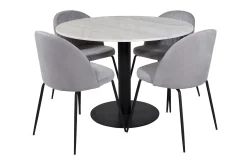 Admira Matgrupp 106 cm Runt Marmor inkl 4 Foyos Stolar