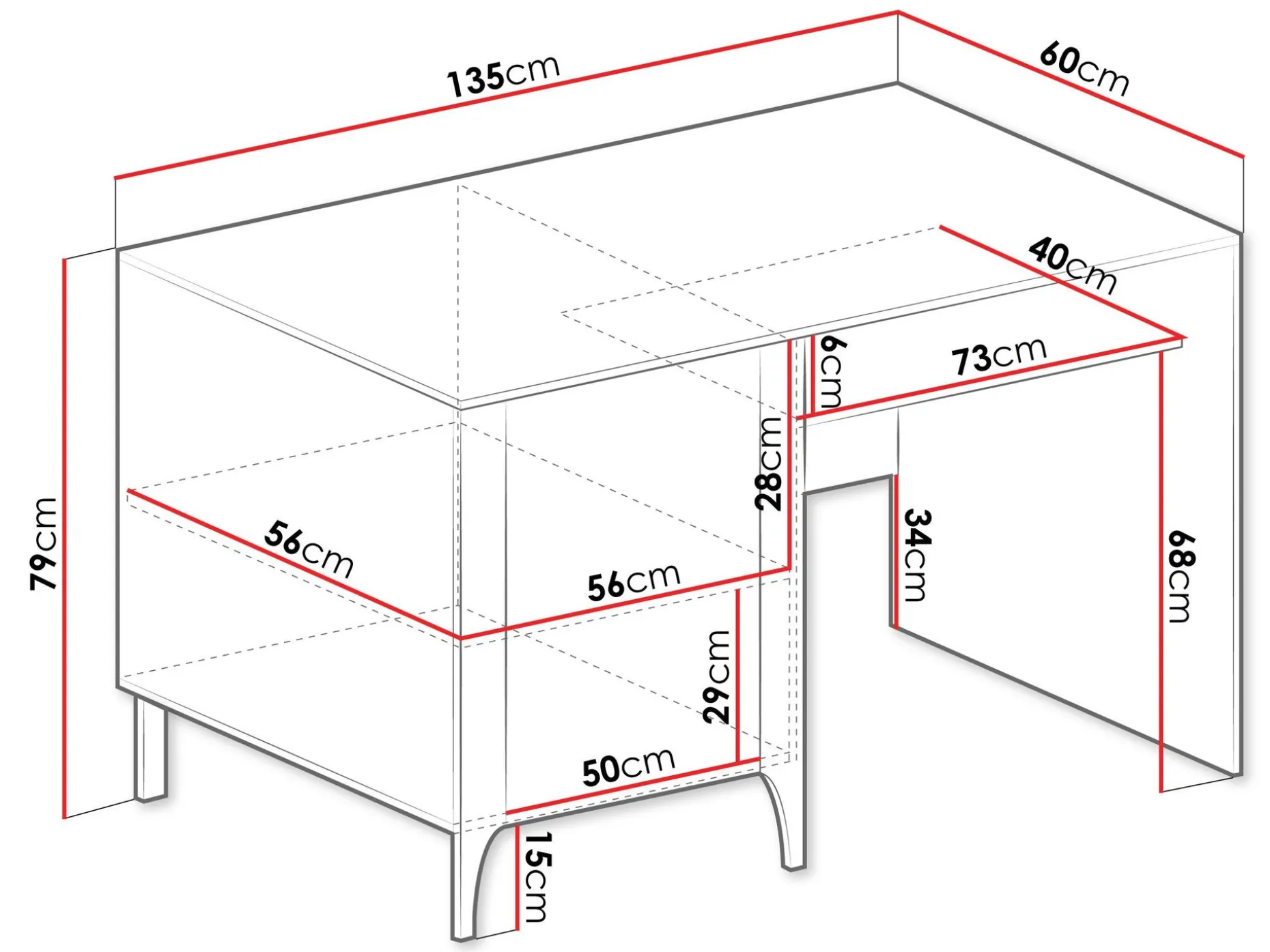 Aggarwal Skrivbord 135 cm