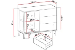 Akinari Byrå 103 cm