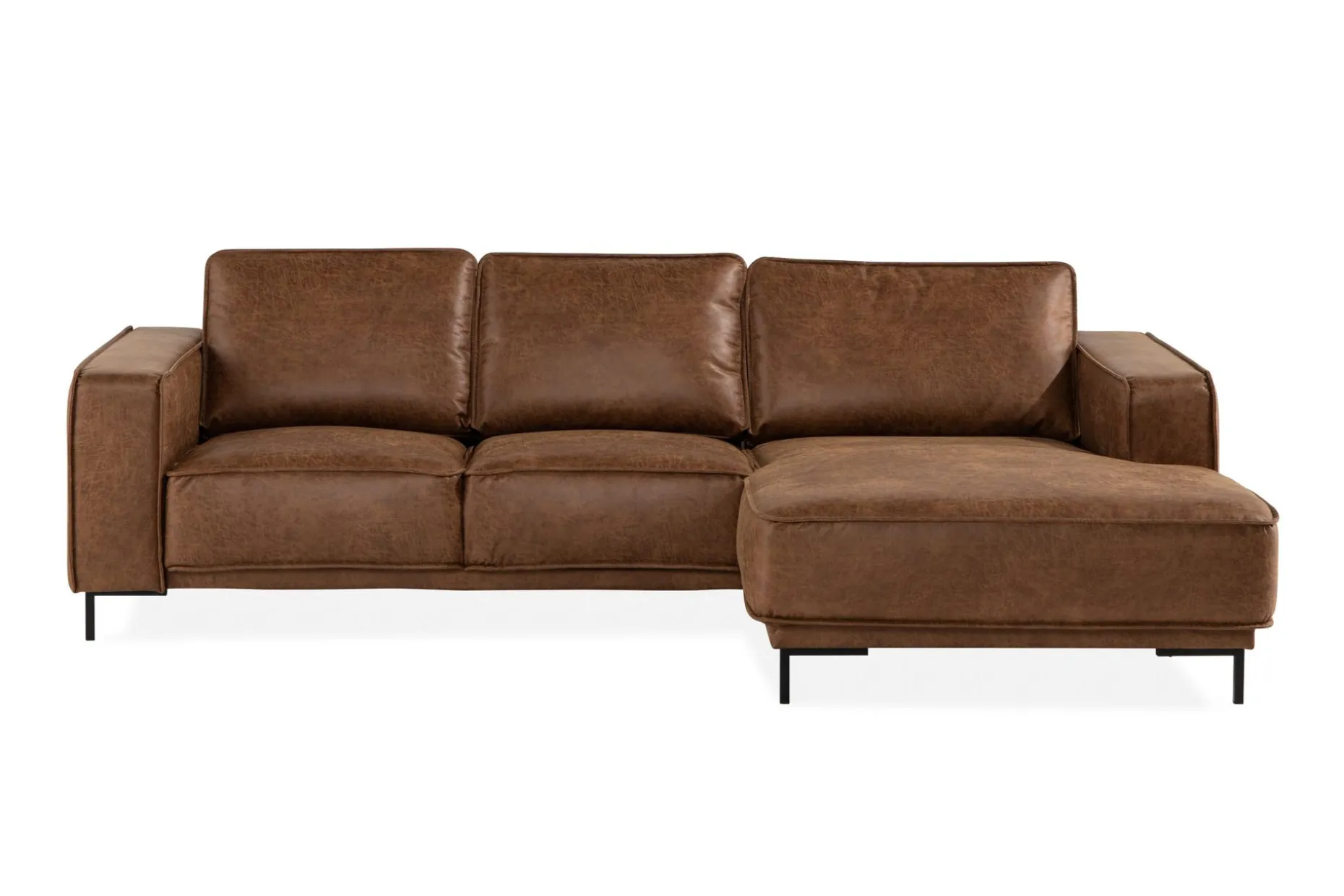 Akron 2-sits Soffa med Divan Höger Bondedläder