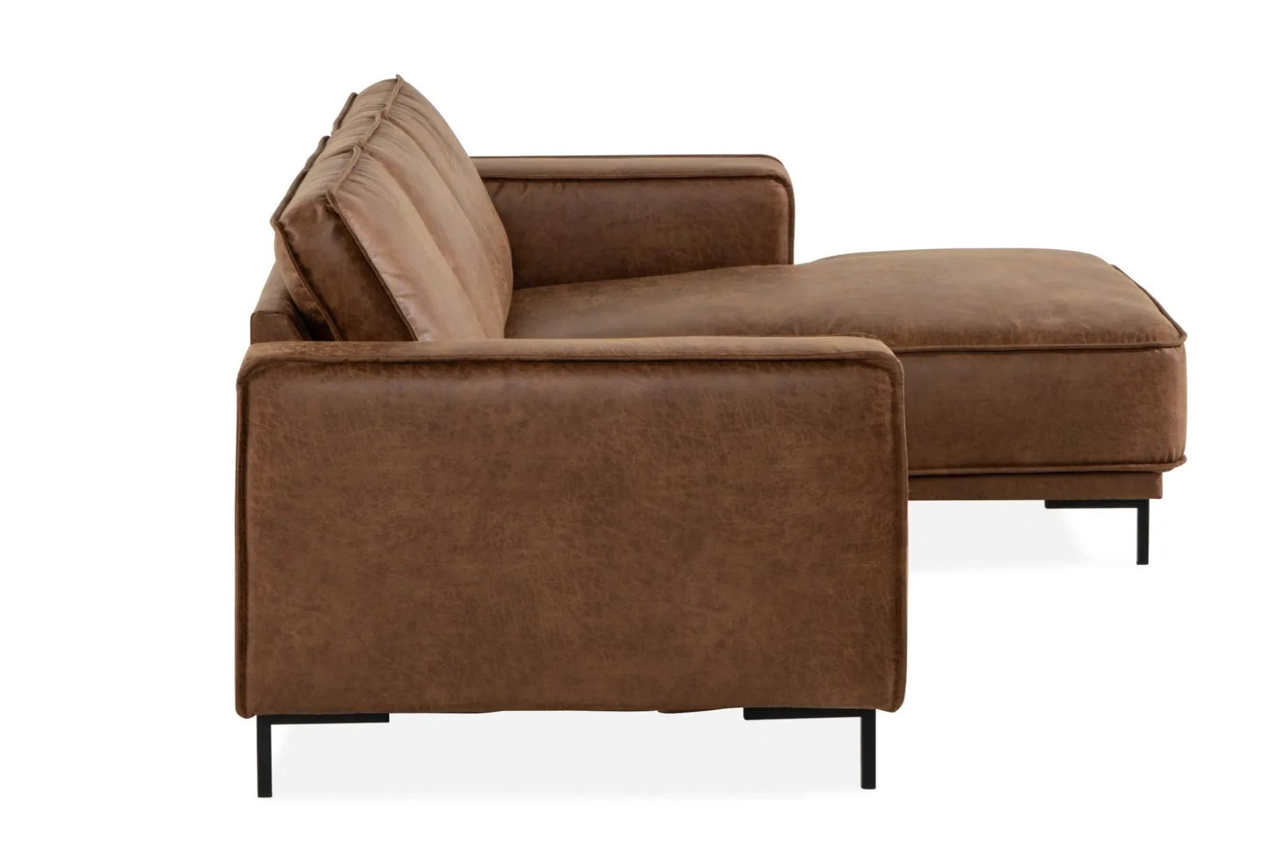 Akron 2-sits Soffa med Divan Höger Bondedläder
