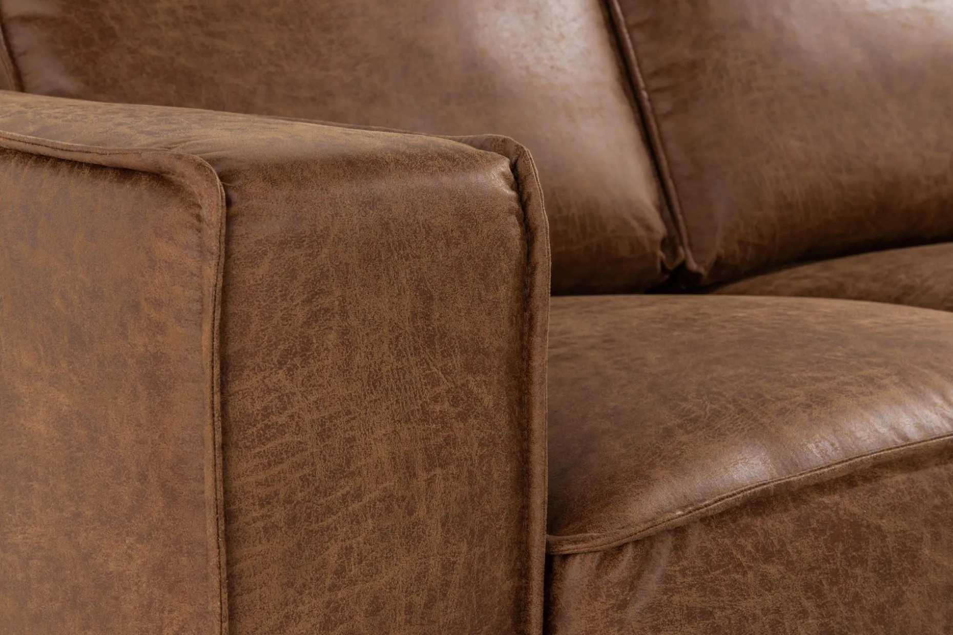 Akron 2-sits Soffa med Divan Höger Bondedläder