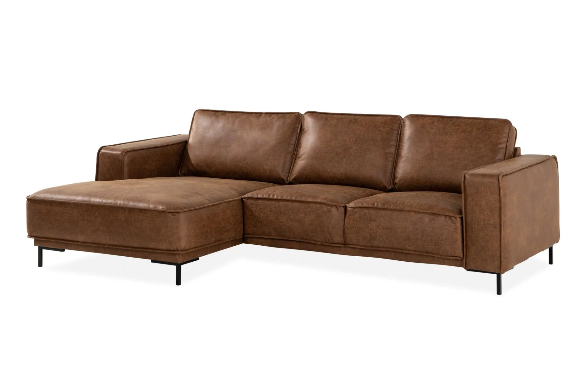 Akron 2-sits Soffa med Divan Vänster Bondedläder