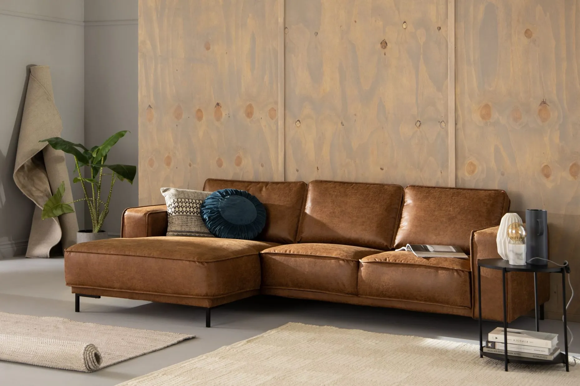 Akron 2-sits Soffa med Divan Vänster Bondedläder