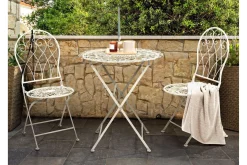 Alanya Runt Hopfällbart Cafébord och Bistrobord Utomhus 70 cm Metall