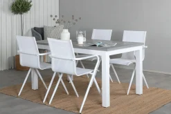 Albany Förlängningsbar Matgrupp 152cm + 4 Alina Stolar Grå/V