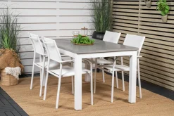Albany Matgrupp Utomhus 150-210 cm Rektangulär med 4 Santorini Utestolar