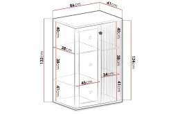 Aldbrough Lågt Vitrinskåp 40,6 djup 86,4 cm bred 131,9 cm hög Trä Glas