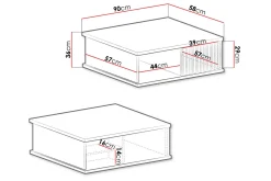 Aldbrough Soffbord 90 cm med Förvaring Hylla + Låda