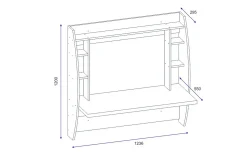Ambalaj Väggskrivbord 120 cm med Förvaring Hyllor