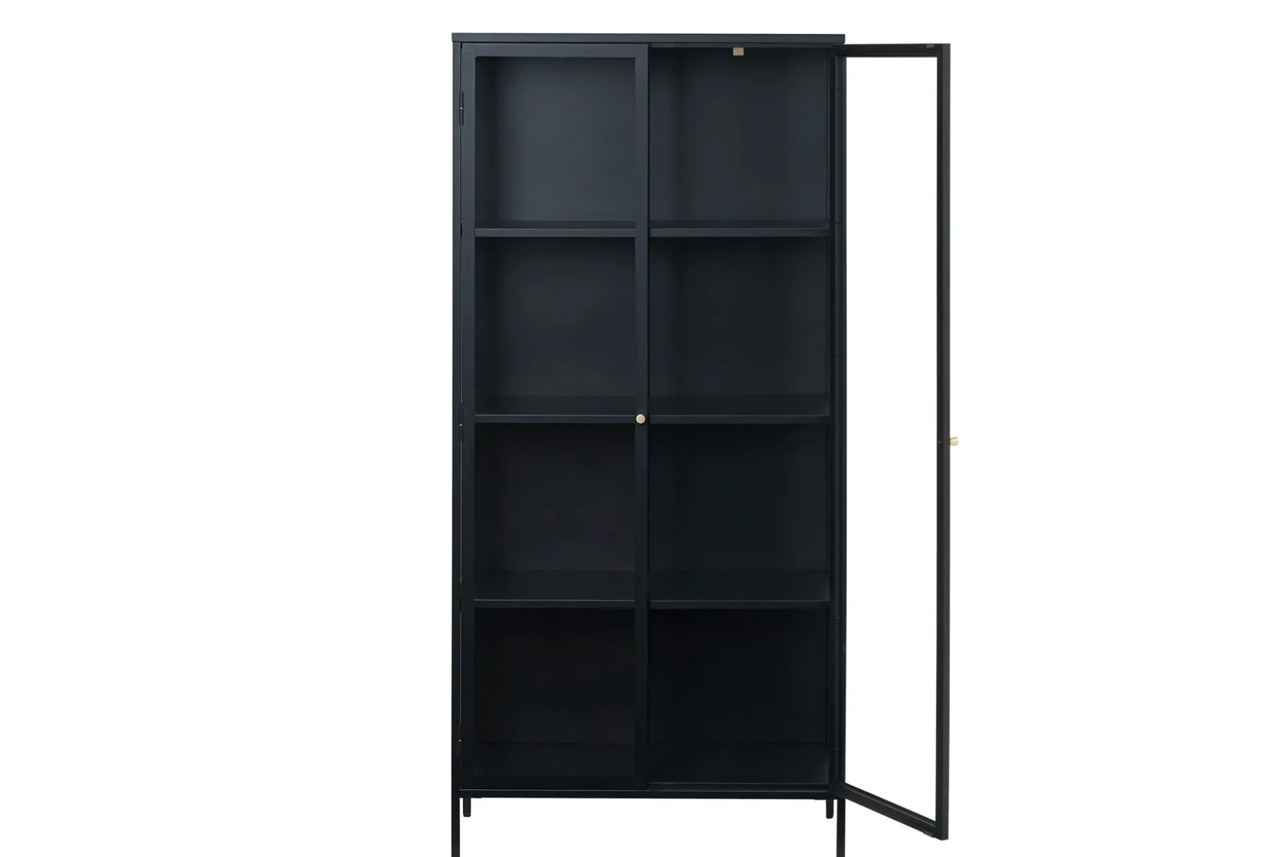 Ambra Vitrinskåp 40,3 cm djup 90 cm bred 190 cm hög Mörk Metall
