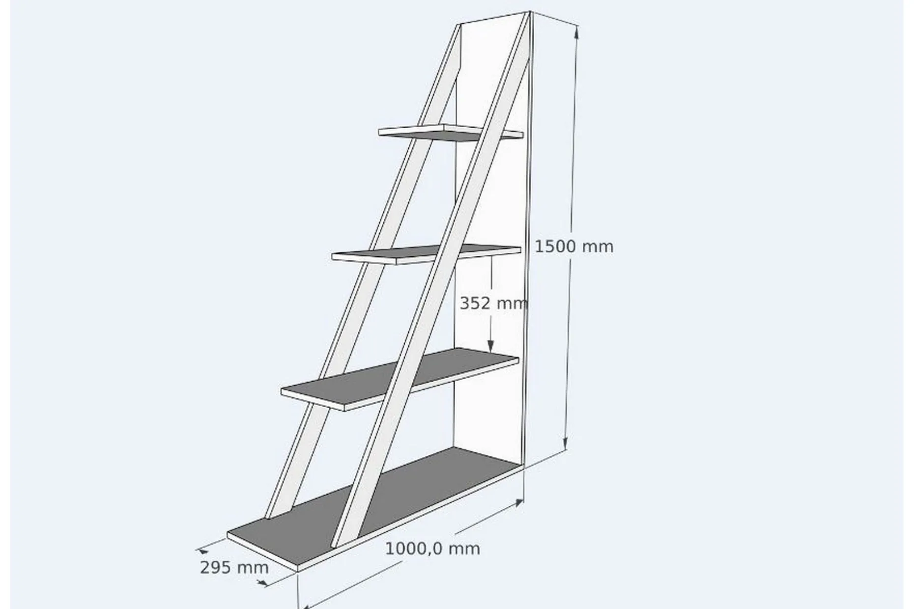 Ampelio Bokhylla 30x100 cm