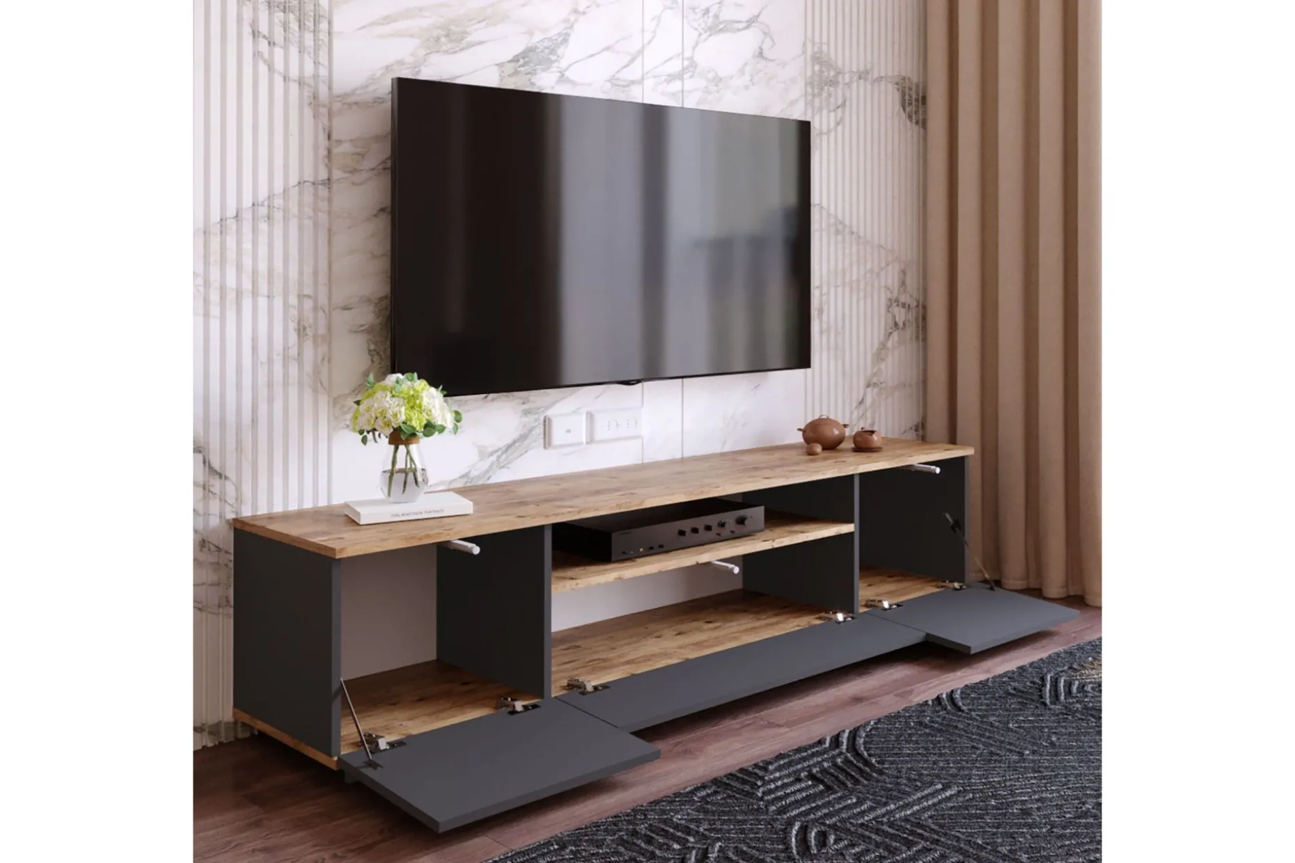 Anari Tv-bänk 180 cm med Hylla