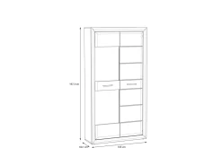 Aridiala Vitrinskåp 34,5 cm djup 103 cm bred 197,3 cm hög Trä Glas