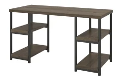 Ashlar Skrivbord 137 cm med Förvaring 4 Hyllor Brun/Svart