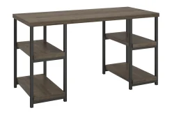 Ashlar Skrivbord 137 cm med Förvaring 4 Hyllor Brun/Svart