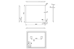 Aspsele Badrumsspegel 80x70 cm LED-belysning