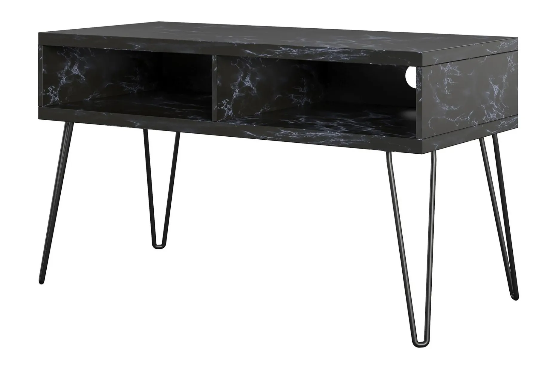 Athena Tv-bänk 107x50 cm Svart/Marmormönster