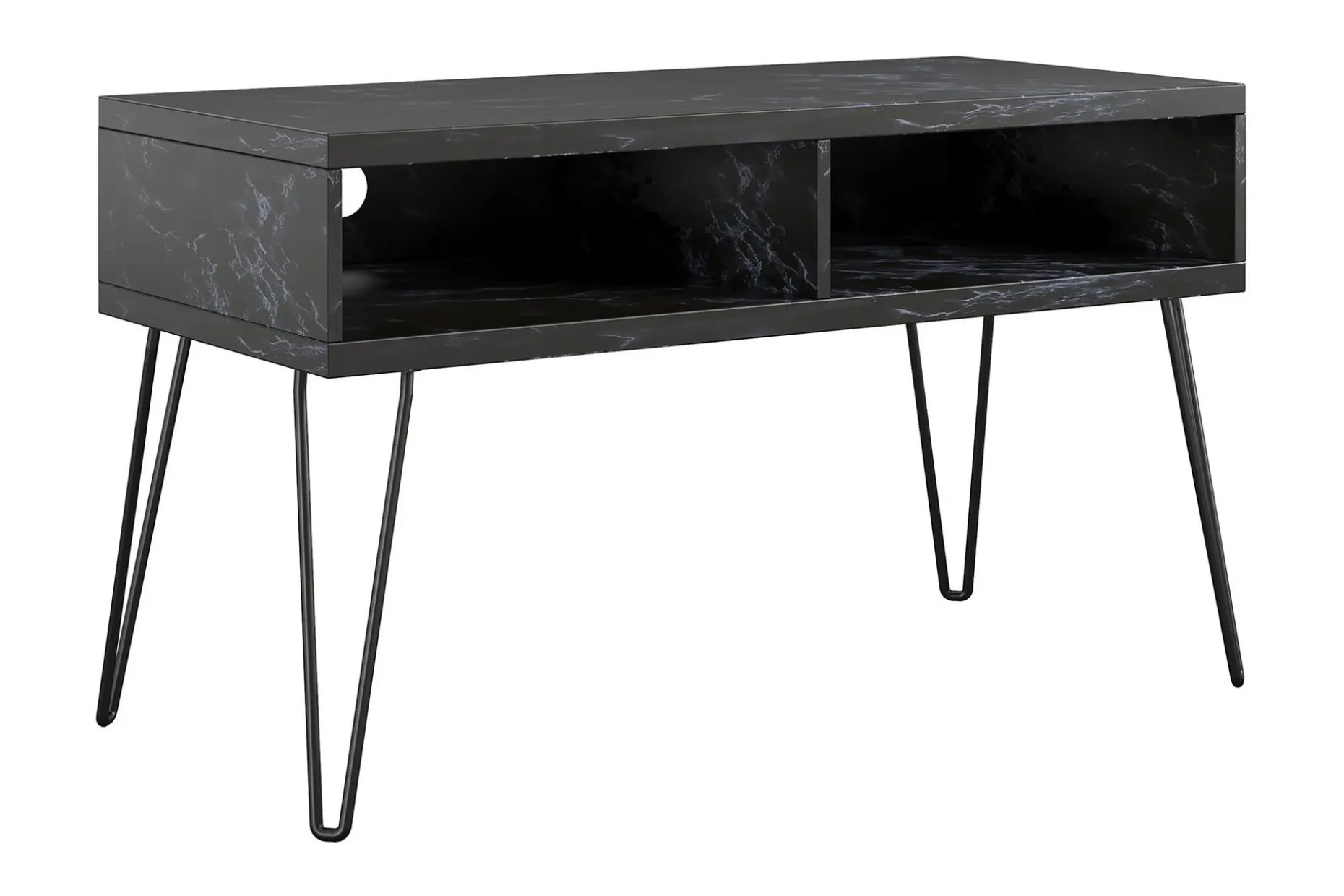 Athena Tv-bänk 107x50 cm Svart/Marmormönster