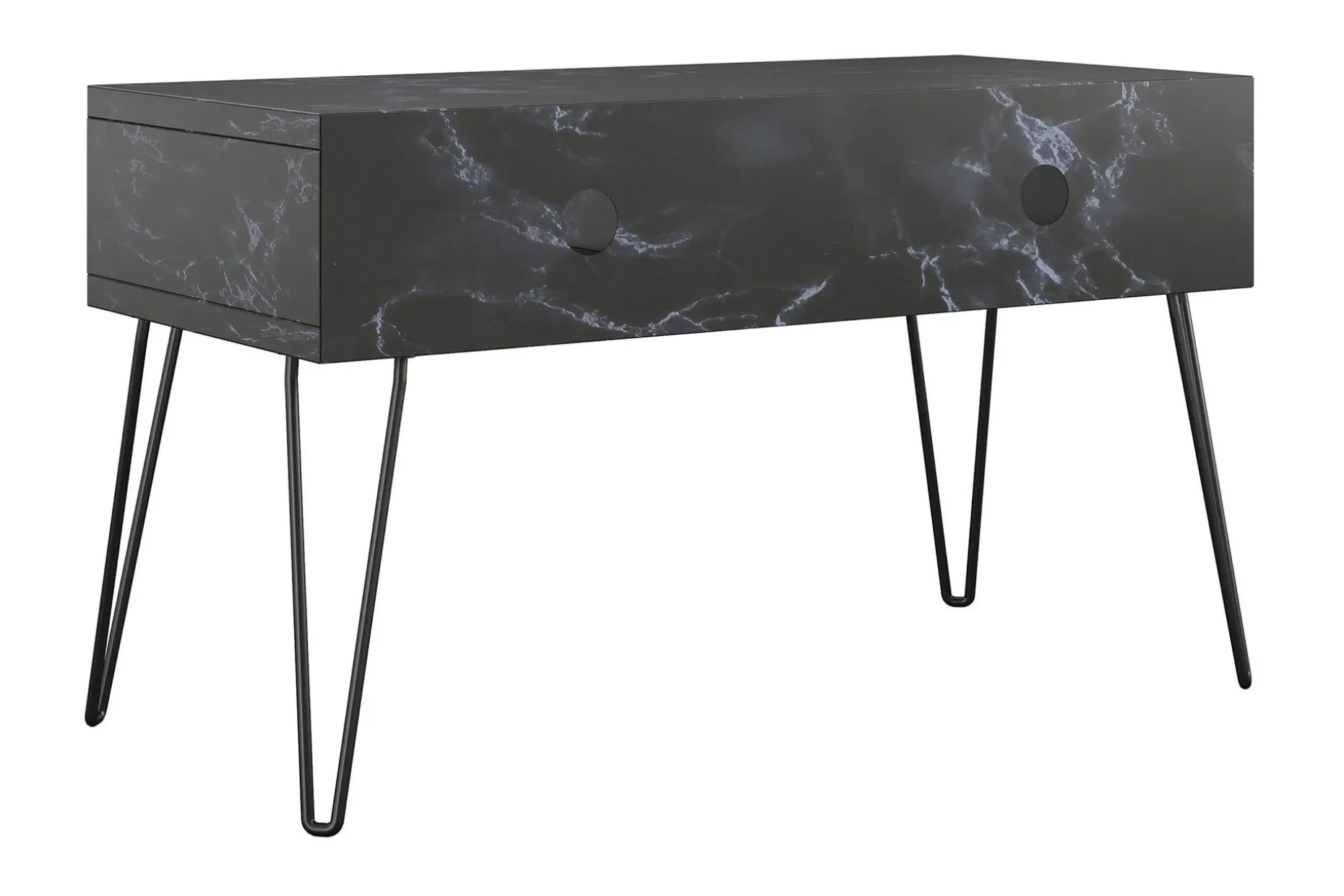 Athena Tv-bänk 107x50 cm Svart/Marmormönster