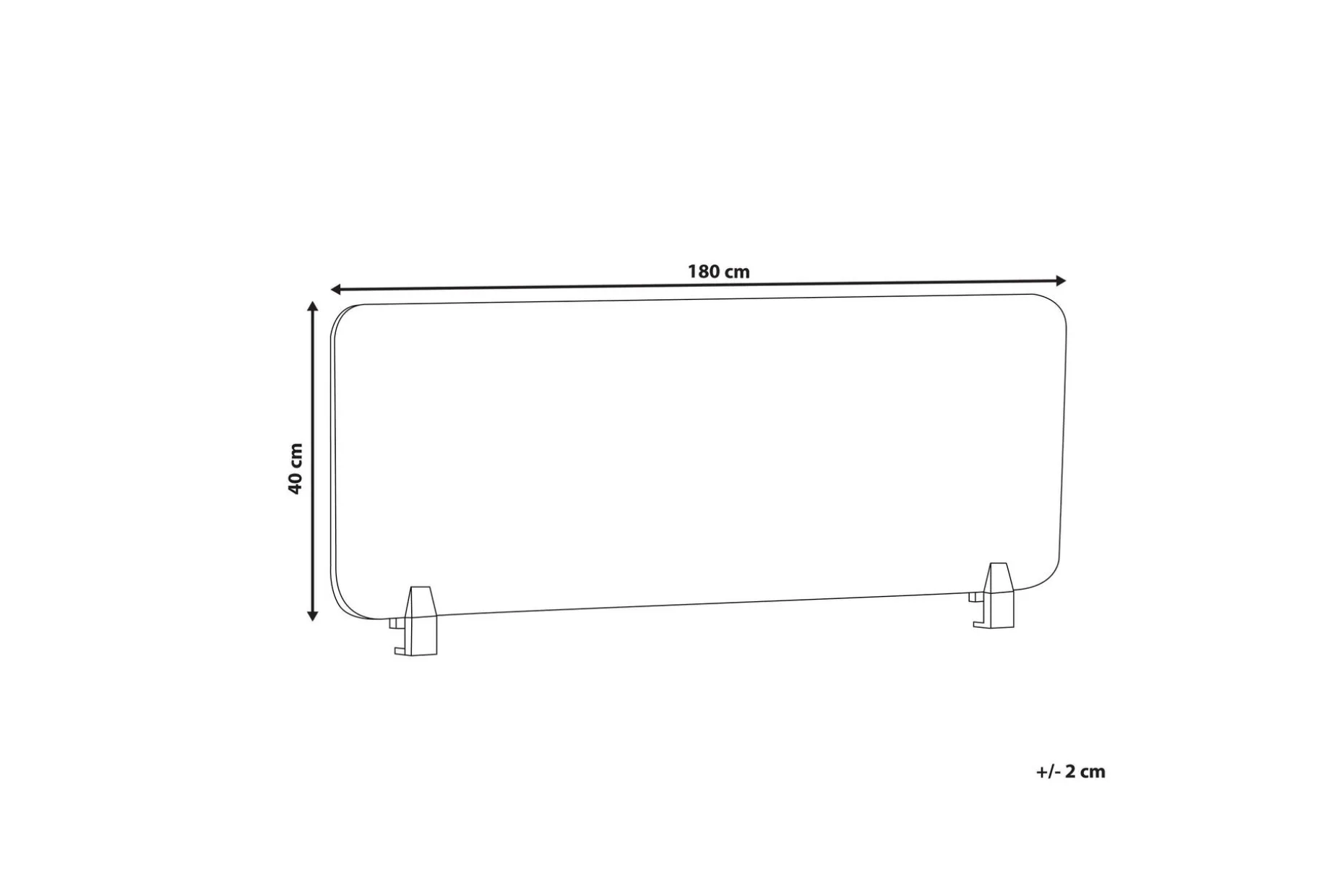 Avskärmning för skrivbord 180x40 cm grå WALLY
