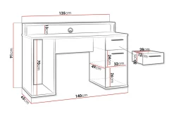 Ayora Gamingbord 140 cm