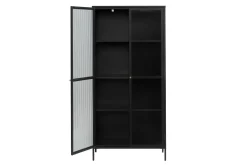 Azza Vitrinskåp 40 cm djup 90 cm bred 190 cm hög Mörk Metall