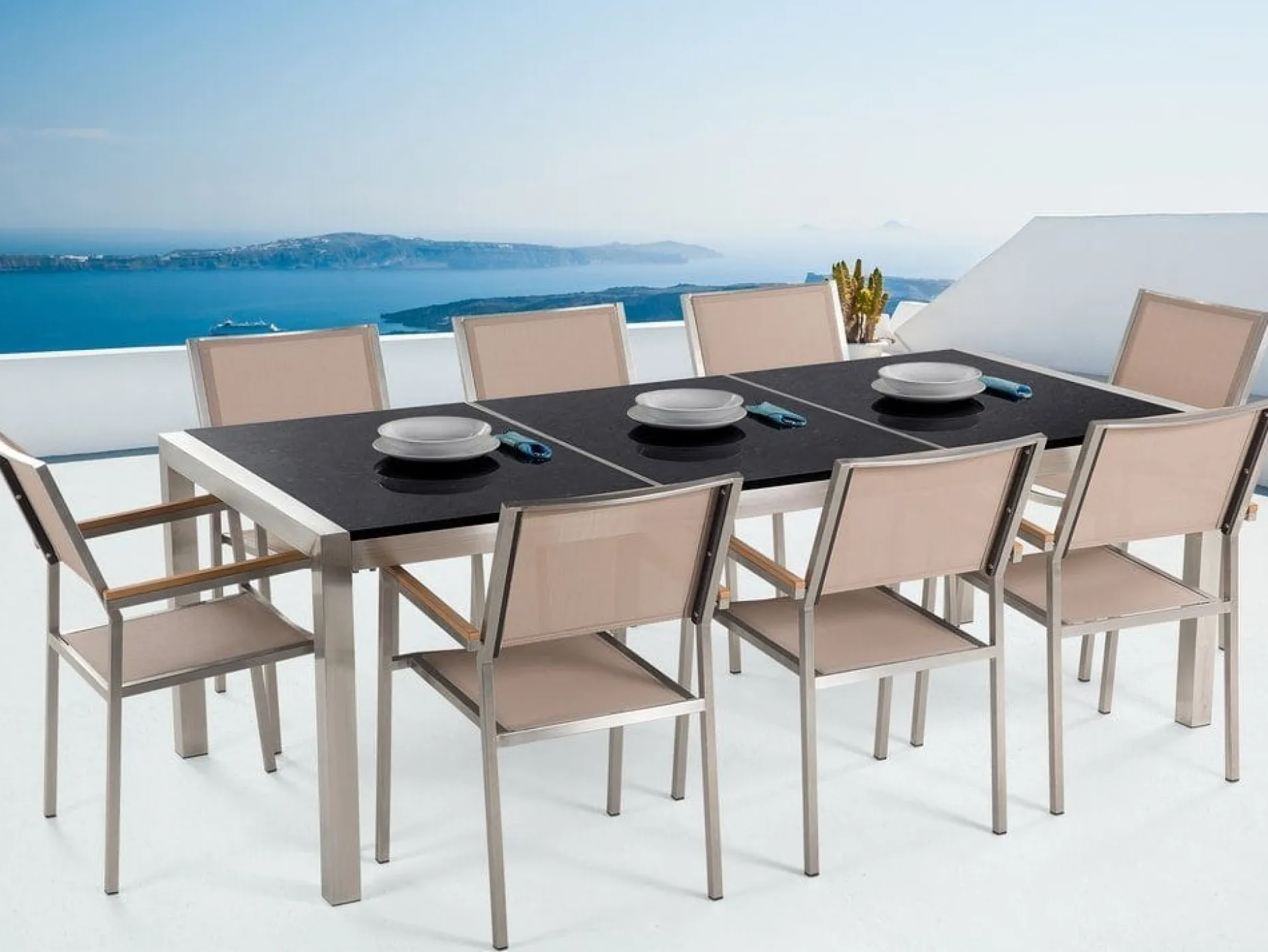 Bacoli Matgrupp Utomhus 220 cm + 8 Utestolar