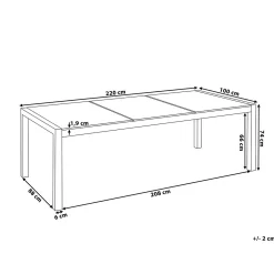 Bacoli Matgrupp Utomhus 220 cm + 8 Utestolar