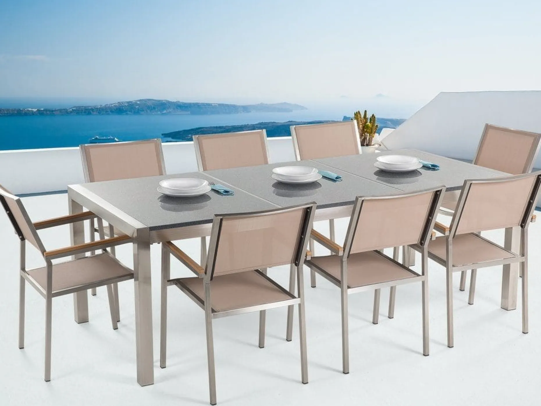 Bacoli Matgrupp Utomhus 220 cm + 8 Utestolar
