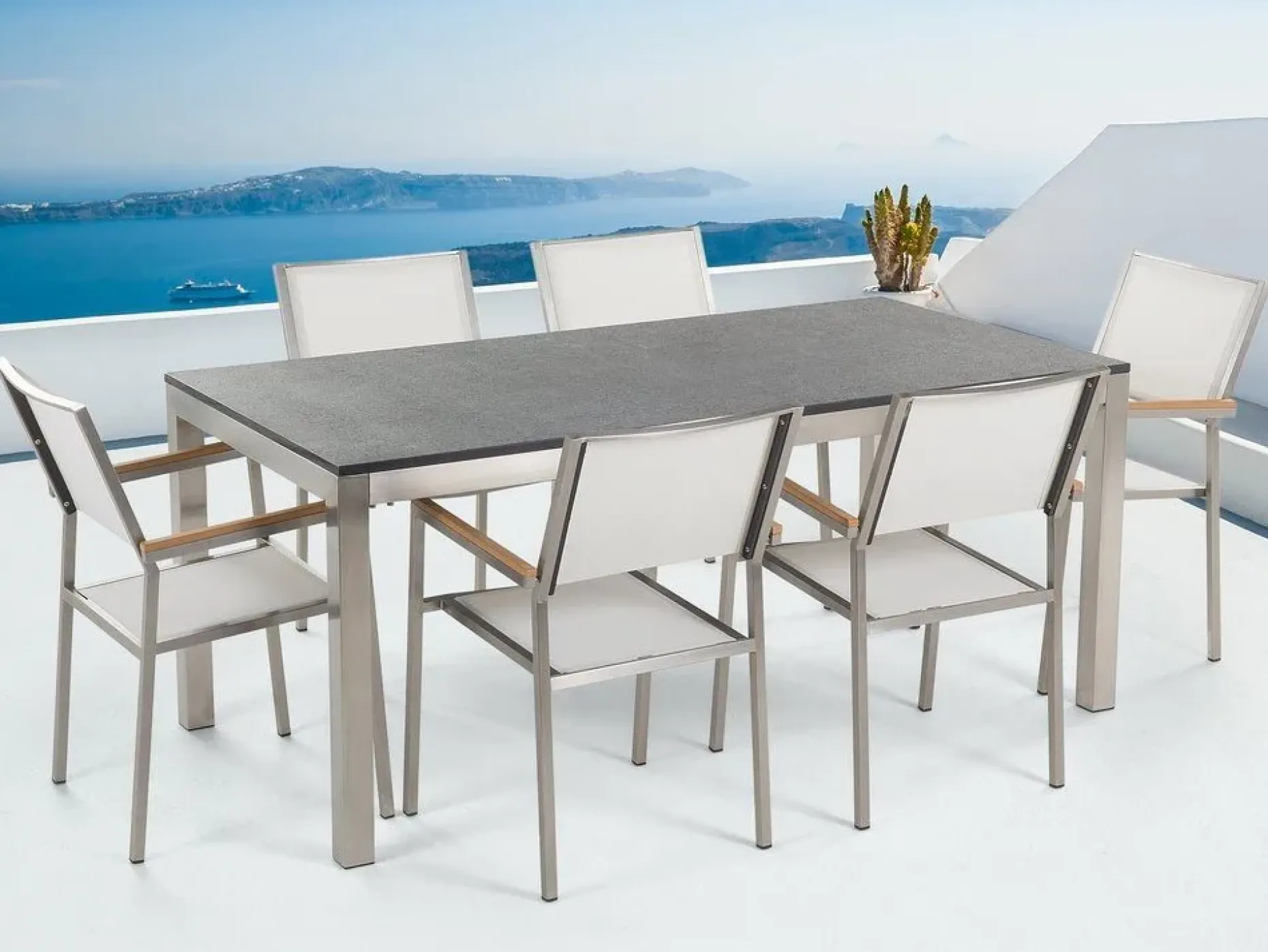 Bacoli Matgrupp Utomhus 180 cm + 6 Utestolar