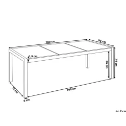 Bacoli Matgrupp Utomhus 180 cm + 6 Utestolar