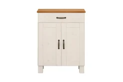 Badrumsskåp Alby 60x30x80 cm, Vit/Honung