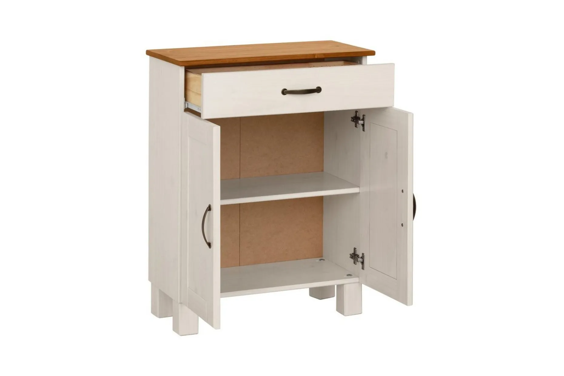 Badrumsskåp Alby 60x30x80 cm, Vit/Honung