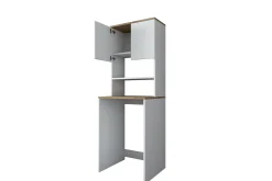 Badrumsskåp Caronti 65x183,6 cm Vit/Brun
