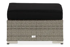 Bahamas Divanmodul - Loungebord utomhus 75x75 cm till soffgrupp i konstrotting med glasskiva