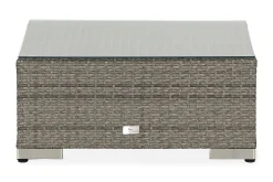 Bahamas Divanmodul - Loungebord utomhus 75x75 cm till soffgrupp i konstrotting med glasskiva