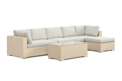 Bahamas utomhus divansoffa 6-sits med vändbar divan och bord