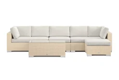 Bahamas utomhus divansoffa 6-sits med vändbar divan och bord