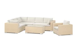 Bahamas utomhus L-soffa höger 7-sits med fåtölj och bord