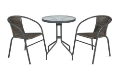 Balkong set BISTRO Utebord och 2 Utestolar D60xH70 grå