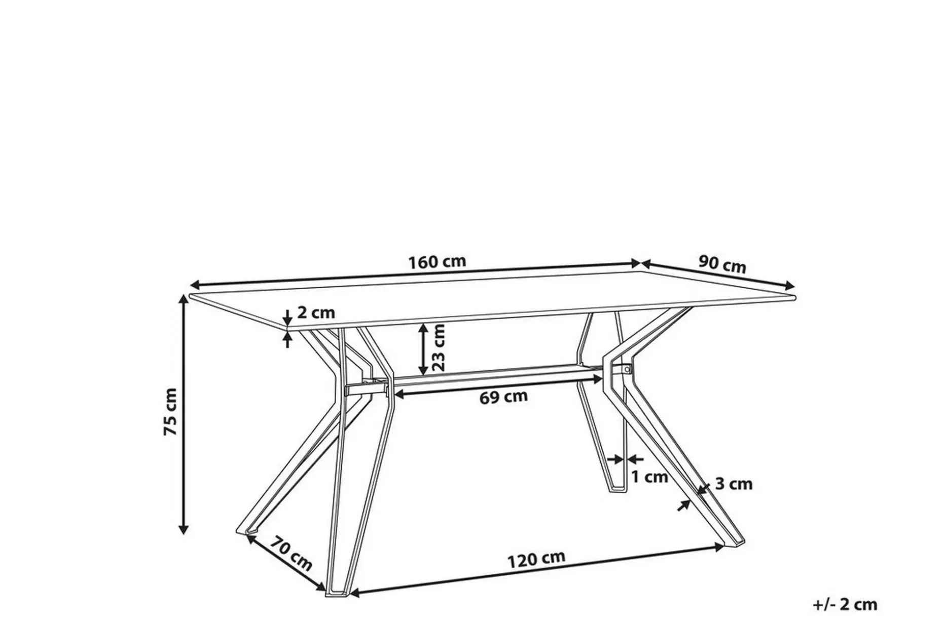 Ballina Matbord 160 cm
