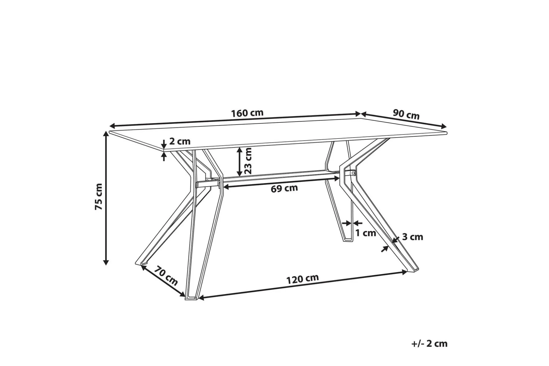 Ballina Matbord 160 cm