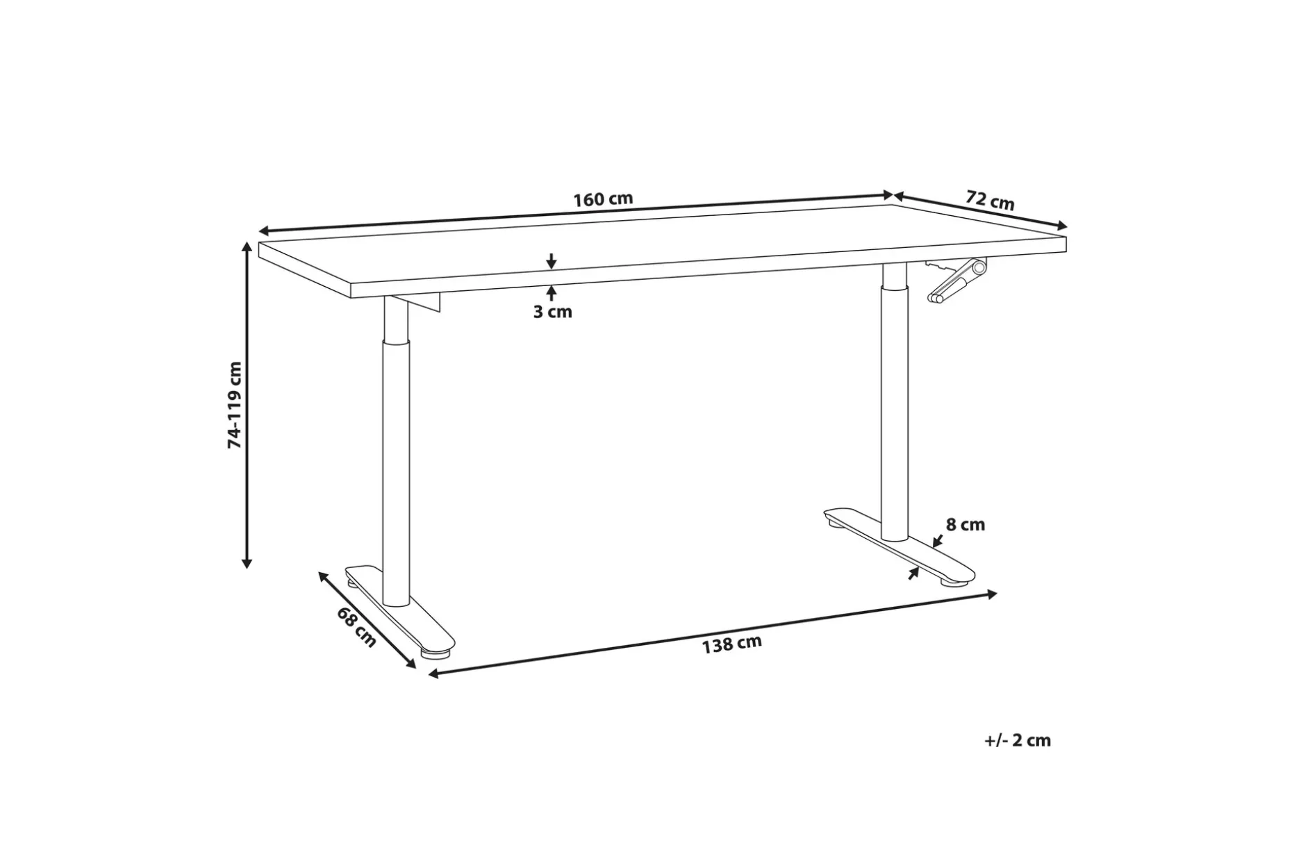 Banner Skrivbord 72x160 cm